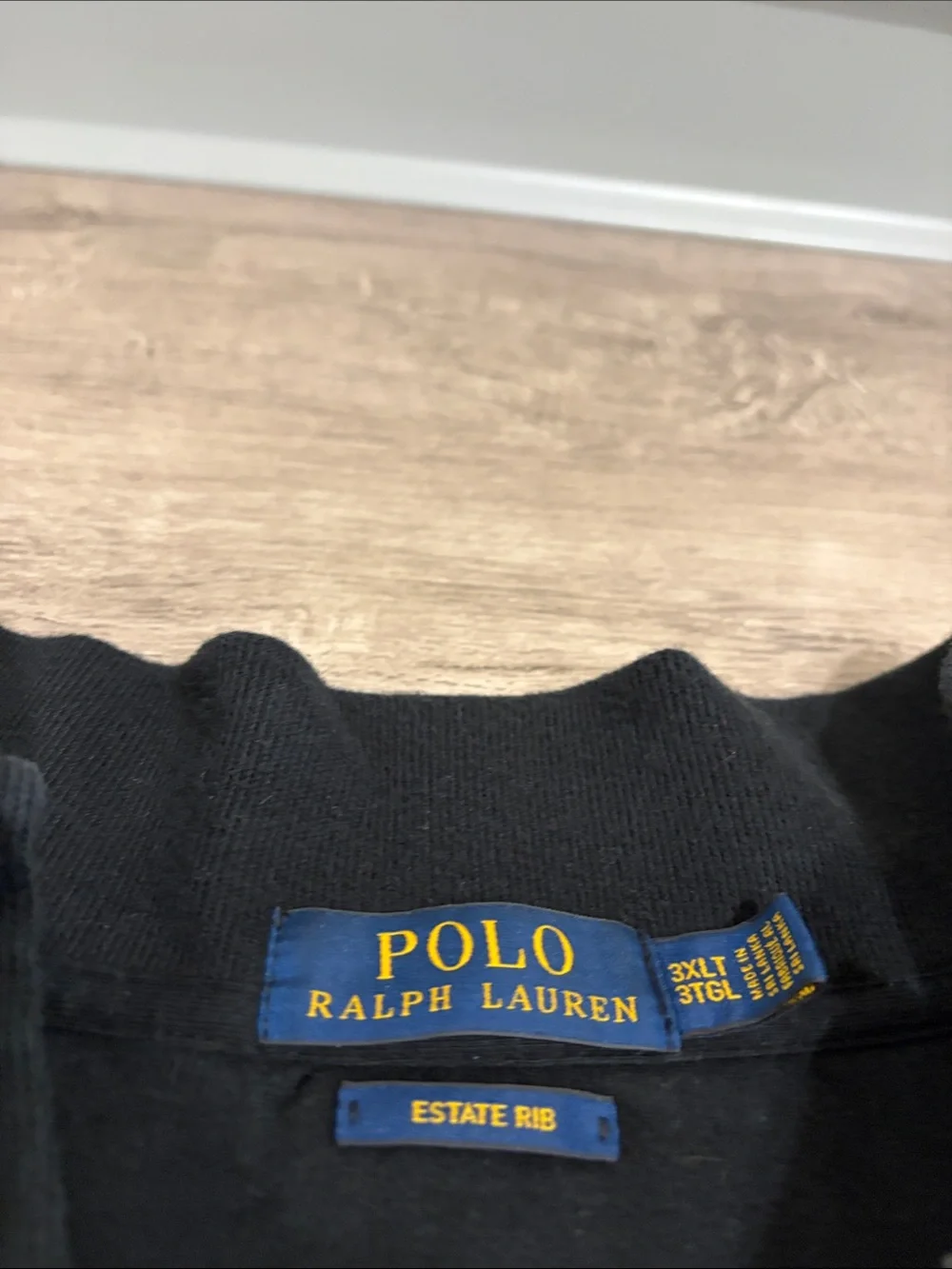Polo by Ralph Lauren Black Ribbed Quarter-Zip Pullover